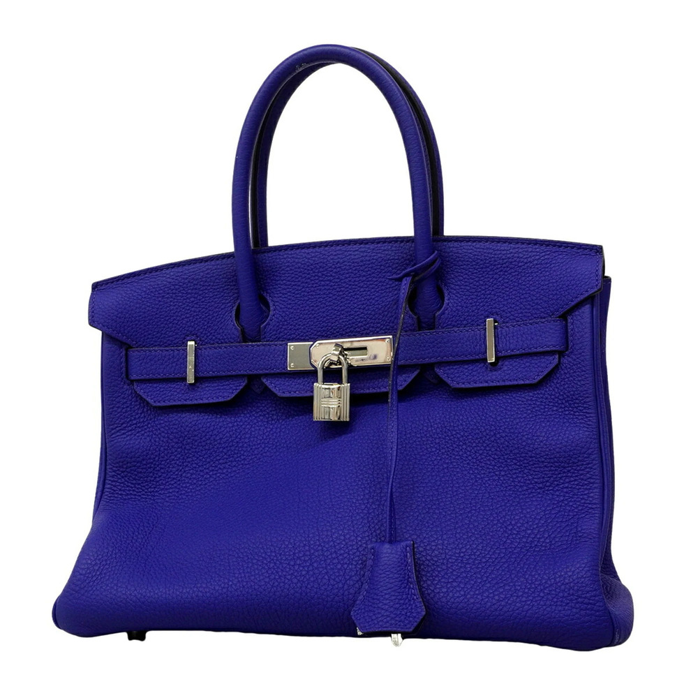Hermes Birkin 30 handbag, Togo leather, Blue Electric, T stamp, women's.